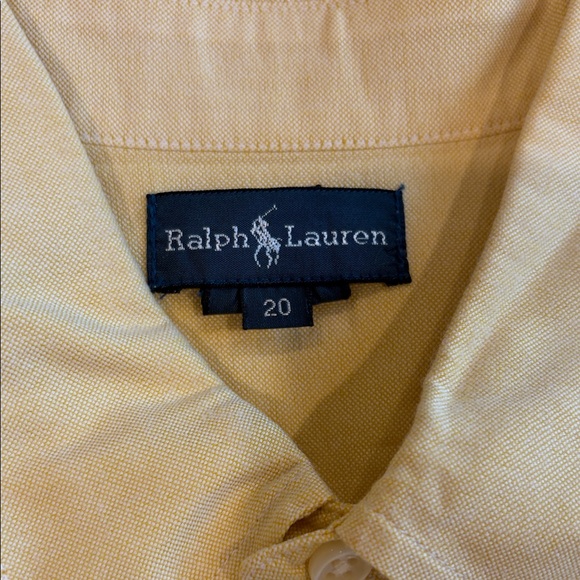 Ralph Lauren Men’s Pale Yellow Button-Down Polo Shirt - Picture 2 of 2